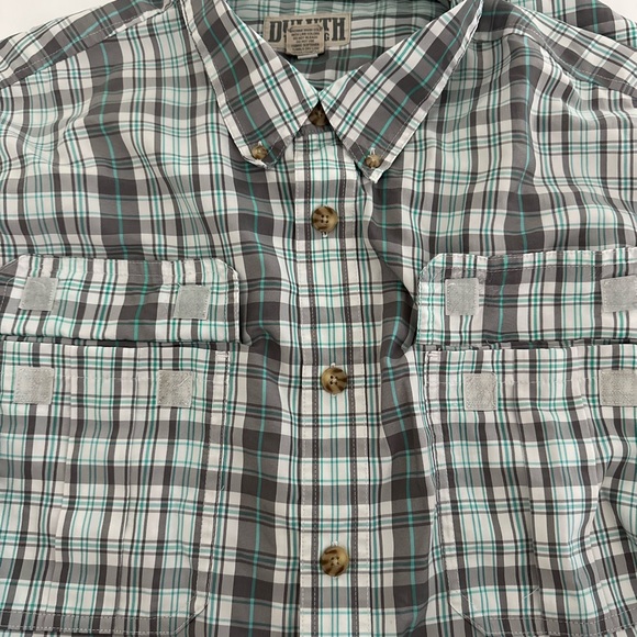 Duluth Trading Co Gray Plaid Button Down Shirt (With Imperfections) - Picture 14 of 16